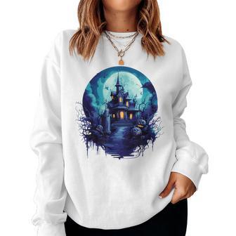 Halloween Haunted Mansion Top For Boys Girls Women Women Sweatshirt - Thegiftio UK