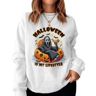 Halloween Is My Lifestyle Skeleton Women Women Sweatshirt - Thegiftio UK