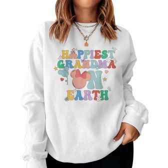 Happiest Grandma On Earth Groovy Mom Women Sweatshirt - Thegiftio UK