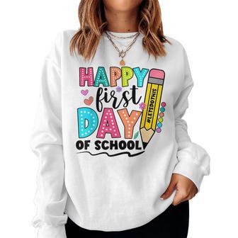 Happy First Day Of School For Teachers Girls Boys Women Sweatshirt - Thegiftio UK