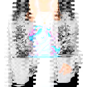 Ice Hockey Unicorn Kawaii Ice Hockey Sister Mom Women Sweatshirt | Seseable UK