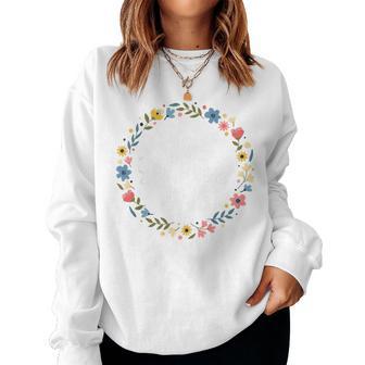 Kinder Ich Werde Große Schwester 2025 Flower Wreath Girl Cute Blue Sweatshirt Frauen - Geschenkecke