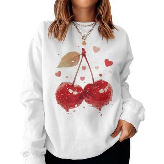 Kirschen Coquette Girl Aesthetic Sweatshirt Frauen - Geschenkecke