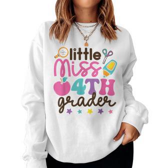 Little Miss 4Th Grade First Day Of Fourth Grade Cute Girls Women Sweatshirt - Thegiftio UK