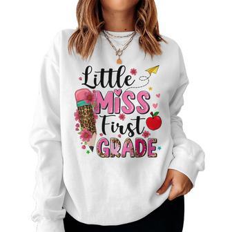 Little Miss First Grade Back To School 1St Grade Girl Women Sweatshirt - Thegiftio UK