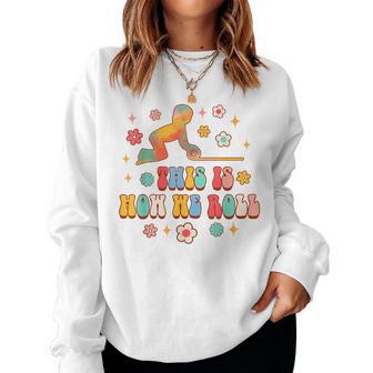 Montessori Teacher Groovy Back To School This Is How We Roll Women Sweatshirt - Thegiftio UK