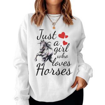 N Horse Girl Just A Girl Who Loves Horses Quote Women Sweatshirt - Thegiftio UK