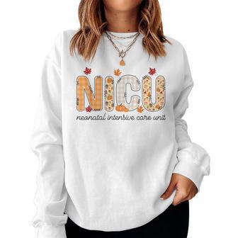 Nicu Nurse Autumn Fall Neonatal Intensive Care Unit Women Sweatshirt - Thegiftio UK