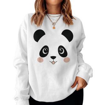 Panda Bear Face Halloween Costume Animal Women Sweatshirt - Thegiftio UK