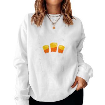 Peace Love & Candy Corn Queen Fall Vibes Easy Cute Halloween Women Sweatshirt - Thegiftio UK