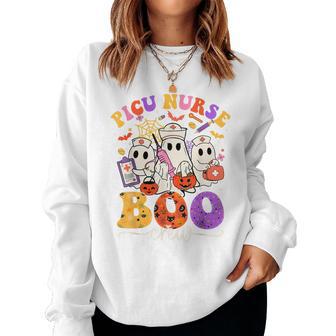 Picu Boo Crew Costume Nurse Ghost Halloween Women Sweatshirt - Thegiftio UK