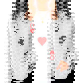 Playing Card Heart Queen Herat Lady Carnival Costume Poker Women Sweatshirt - Thegiftio UK