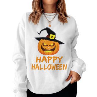 Pumpkin With Hat Happy Halloween Costume Children Women Sweatshirt | Seseable CA