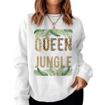 Queen Of The Jungle Queen Jungle Safari Wildlife Animals Women Sweatshirt - Thegiftio UK