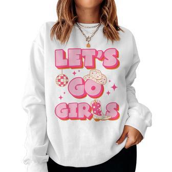 Retro Cowgirls Let's Go Girls Women Sweatshirt - Thegiftio UK