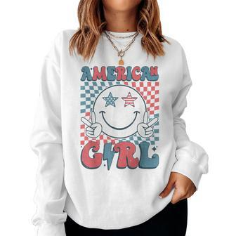 Retro Groovy 4Th Of July Girls Ns American Girls Women Sweatshirt - Monsterry DE