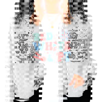 Retro Physical Therapy 4Th Of July Red White Pt Pta Women Sweatshirt - Thegiftio