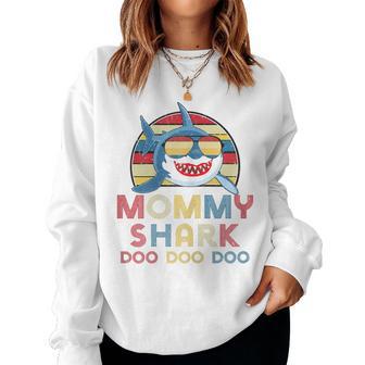 Retro Vintage Mommy Sharks For Women Women Sweatshirt - Thegiftio UK