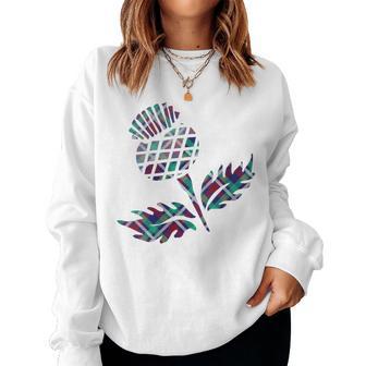 Scotland Scottish Thistle Tartan Plaid Women Sweatshirt - Thegiftio UK