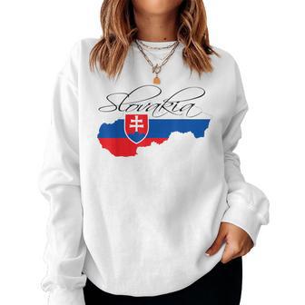 Slovakia Slovak Maps Slovakia Flag For Women Sweatshirt Frauen - Seseable