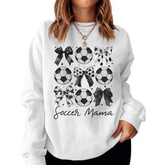 Soccer Mama Coquette Bow Soccer Mom Soccer Season Women Sweatshirt - Thegiftio UK