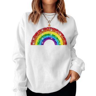 Sparkly Rainbow Women Sweatshirt - Thegiftio UK