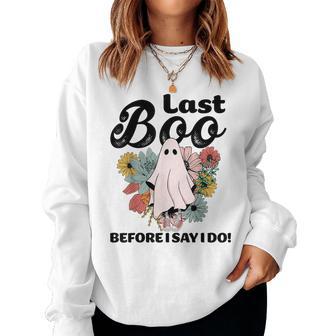Spooky Bride Floral Ghost Wedding Bachelorette Halloween Women Sweatshirt - Thegiftio UK