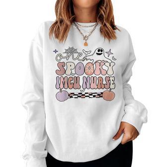Spooky Imcu Nurse Halloween Intermediate Care Unit Nurse Women Sweatshirt - Thegiftio UK