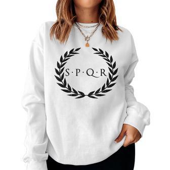 Spqr Senatus Popuplus Que Roman Roman Republic Rome Gray Sweatshirt Frauen - Geschenkecke