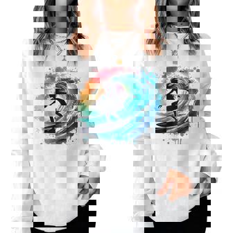 Surfing Surfboard Catch A Wave Girls Surfer Girl Women Sweatshirt - Thegiftio