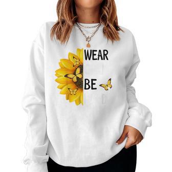 Unity Day Orange Anti Bullying Be Kind Sunflower Butterfly Women Sweatshirt - Thegiftio UK