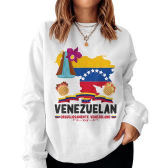Venezuelan Flag Outfit Idea For With Venezuelan Arepas Women Sweatshirt - Thegiftio UK
