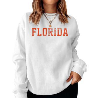 Vintage Florida Florida Retro Orange Blue Women Sweatshirt - Thegiftio UK