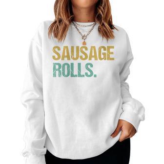 Vintage Style Sausage Rolls Women Sweatshirt - Monsterry