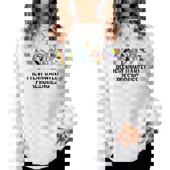 Voting Prevents Unwanted Presidencies Floral Us Flag Women Sweatshirt - Monsterry