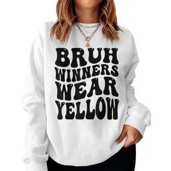 Winners Wear Yellow Team Spirit Week Game Sports Day Groovy Women Sweatshirt - Thegiftio UK