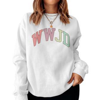 Wwjd What Would Jesus Do Christian Bible Faith Minimalist Women Sweatshirt - Thegiftio UK
