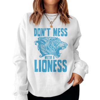 Youth Don't Mess With A Lioness For Little Lionesses Girls Women Sweatshirt - Thegiftio UK