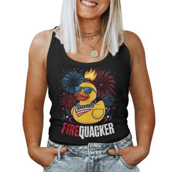 4Th Of July Duck Firequacker Patriotic Fourth Of July Women Tank Top - Monsterry AU