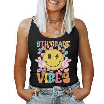 5Th Grade Vibes Smile Face Back To School Fifth Grade Women Tank Top - Thegiftio UK
