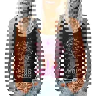 American African Black Queen Breast Cancer Warrior Women Tank Top - Thegiftio UK