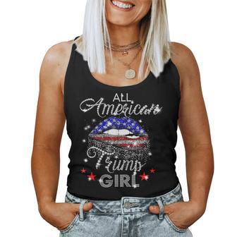 All American Trump Girl Mouth Diamond Women Tank Top - Monsterry