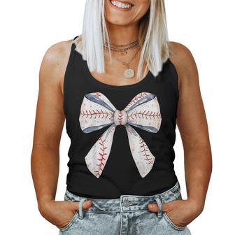 Baseball Mom Coquette Bow Baseball Mama Women Tank Top - Thegiftio UK