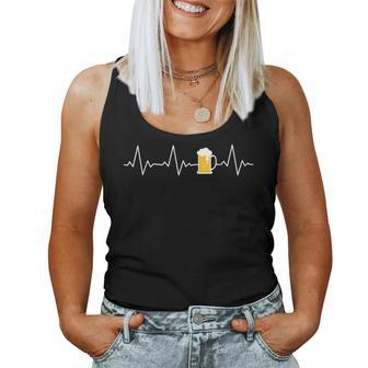 Beer Heartbeat Beer Pils Wheat Ecg Beer Drinker Tank Top Frauen - Geschenkecke