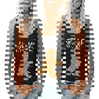 Bite Me Gingerbread Man Cookie Holiday Baking Women Tank Top - Monsterry