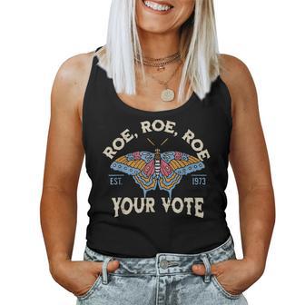 Butterfly Retro Roe Roe Roe Your Vote Feminist Voting Women Tank Top - Thegiftio UK