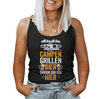 Camping Barbecue Beer Darum Bin Ich Hier Camping S Tank Top Frauen - Geschenkecke