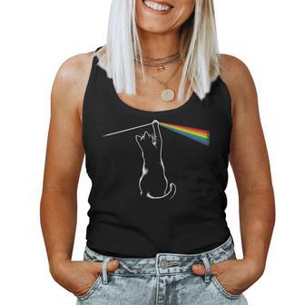 Cat Print Rainbow Prism Women Tank Top - Thegiftio UK