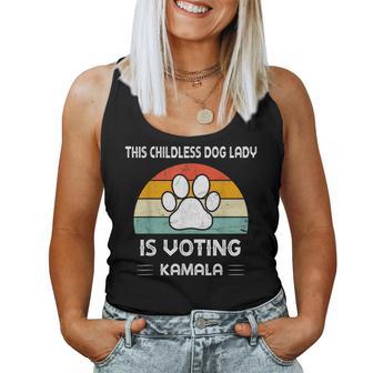 This Childless Dog Lady Is Voting Kamala Dog Ladies Women Tank Top - Thegiftio UK