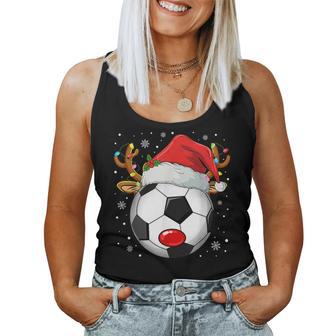 Christmas Reindeer Face Soccer Christmas Kid Women Tank Top - Thegiftio UK